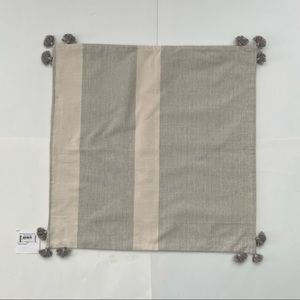 Serena & Lily Pillow Cover Bainbridge Gray & Beige striped. NWT